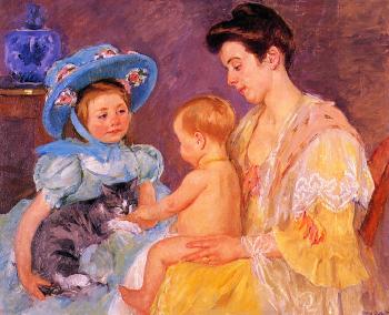 Mary Cassatt : Children Playing with a Cat